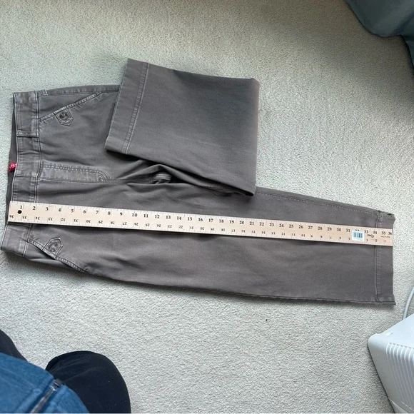 SPANX Stretch Twill Cropped Wide Leg Pants. Tan/taupe. Size Medium. - Picture 7 of 12